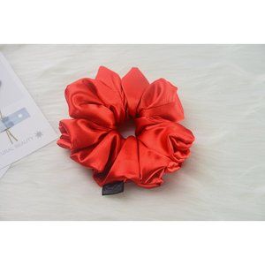 Oversize Lovely Red Color Handmade Hair Scrunchies Ponytail